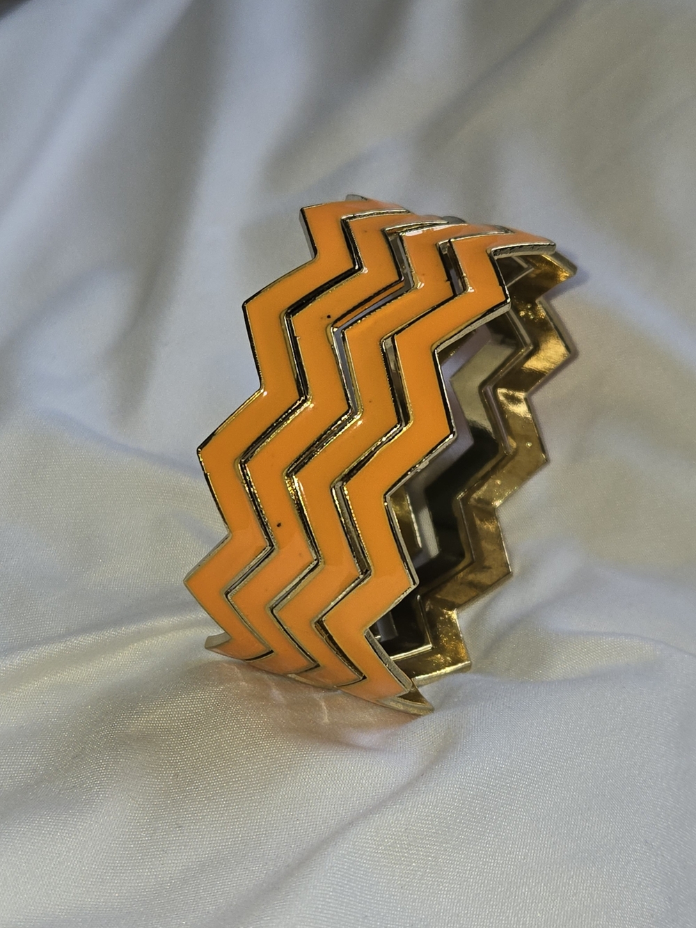 Orange Zigzag Cuff Bracelet